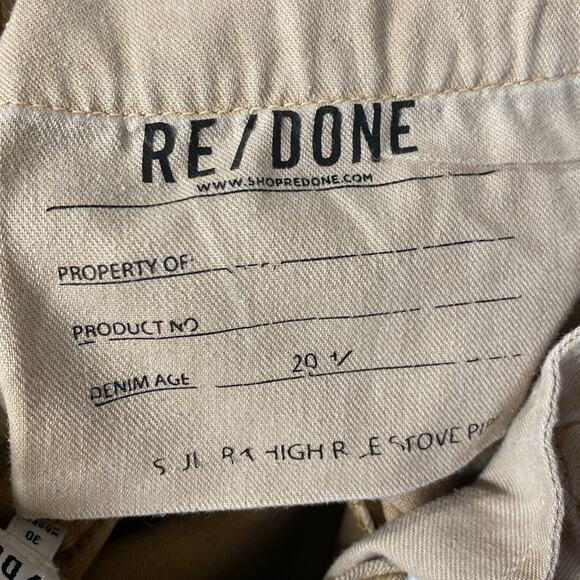 RE/DONE Originals 70s Ultra High Rise Stove Pipe In Washed Khaki - Picture 3 of 12